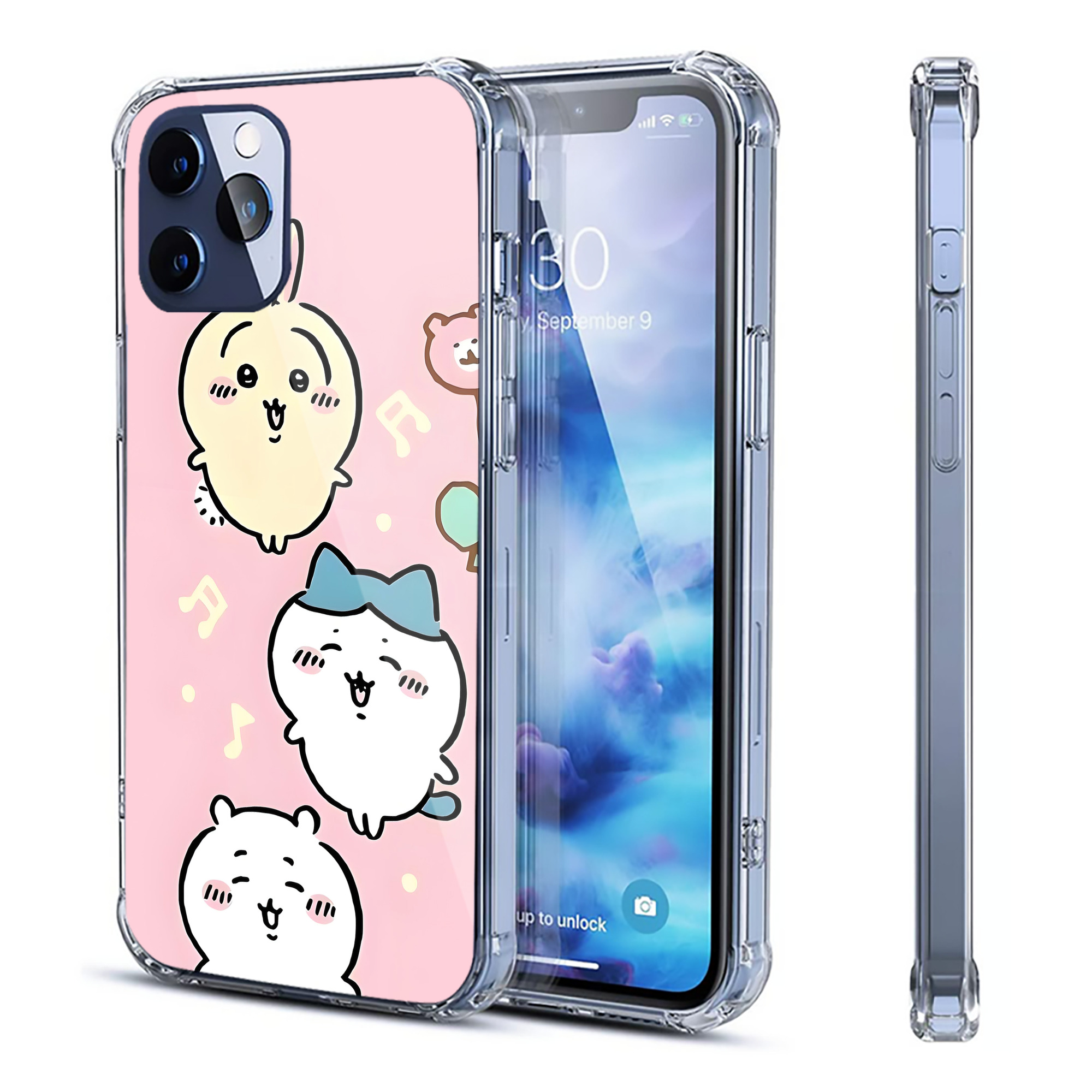 （画像用） ちいかわ Chii-kawa 【iPhone 12シリーズ対応】透明スマホケース（クリアソフトケース）